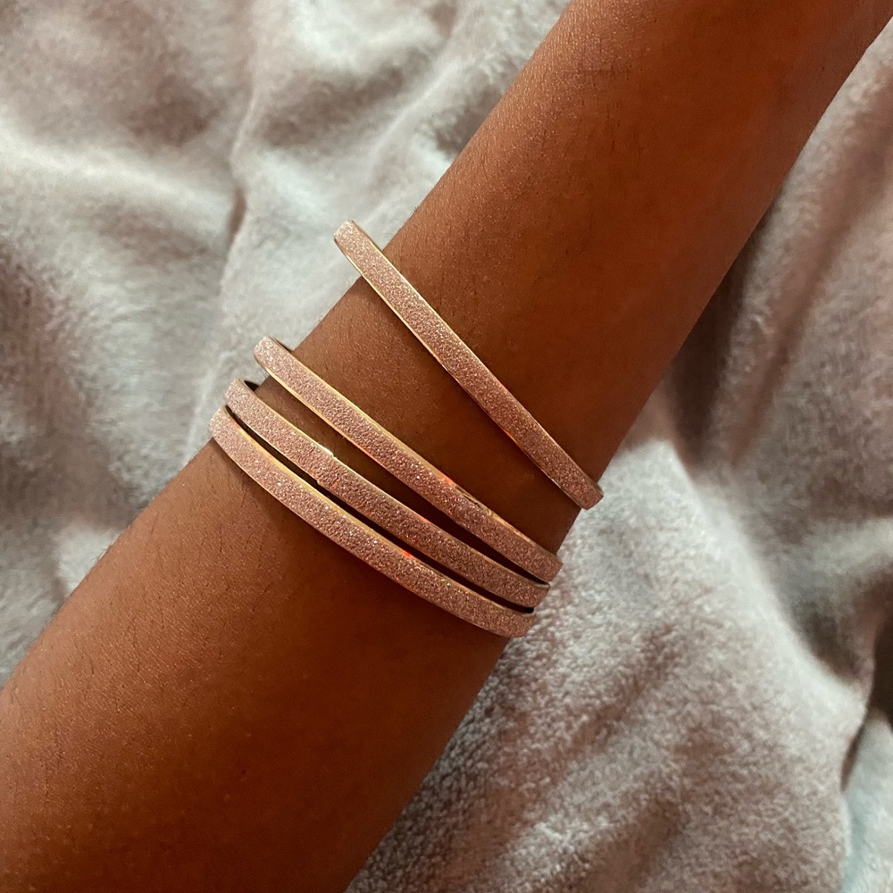 set of faux gold bracelets